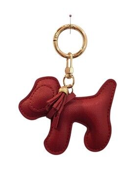 Danbar Global Dog Rust Brown Faux Leather Bag Charm Key Holder